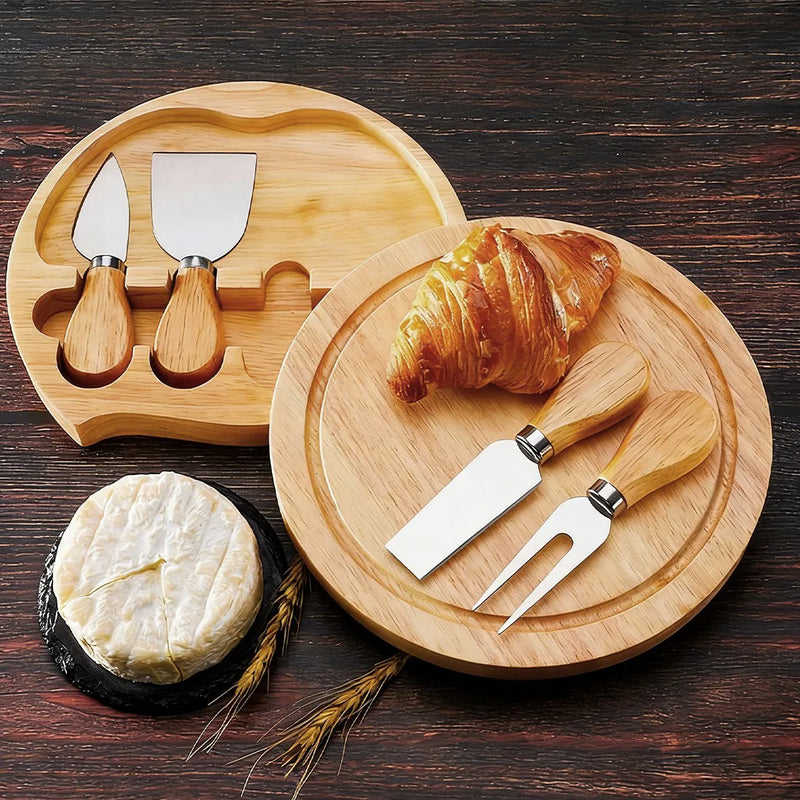 4-piece cheese knife and spatula set / bread and fruit knife box combination set