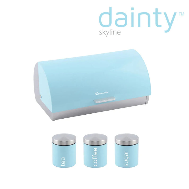 Sq Professional Dainty Metal Bread Bin With 3 Canisters Skyline