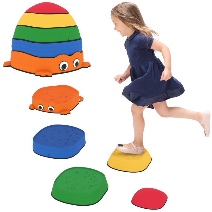 AIYAPLAY 5PCS Kids Stepping Stones, Frog-Shaped Balance Stepping Stones