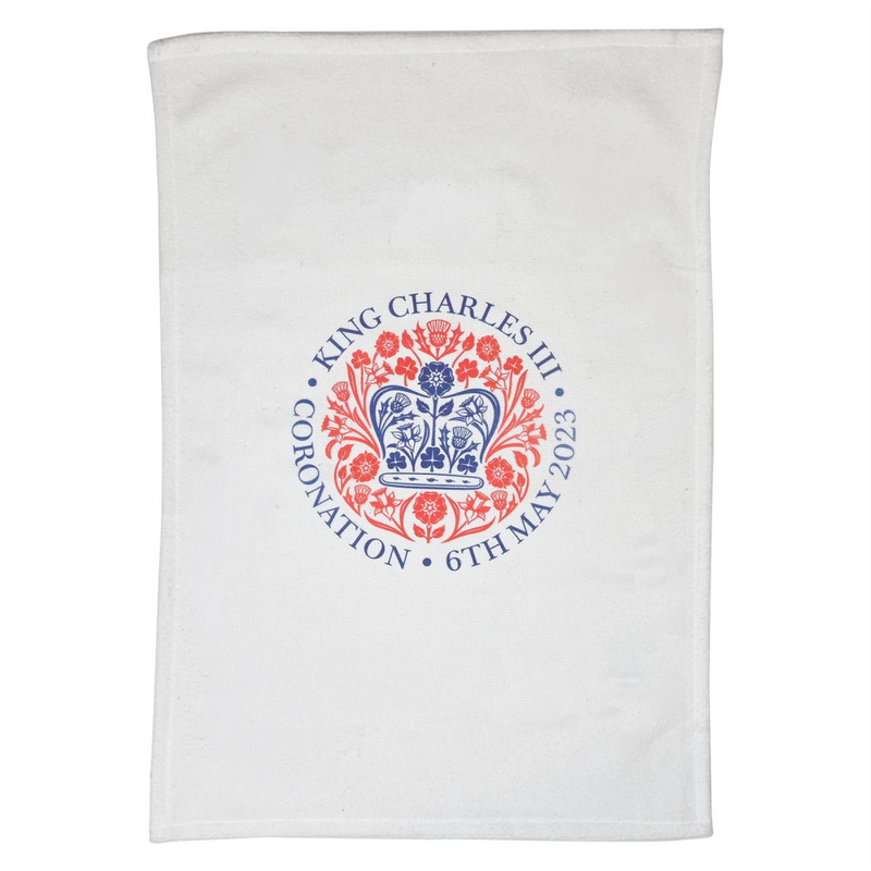 King Charles III Tea Towel Made In UK - Official Logo