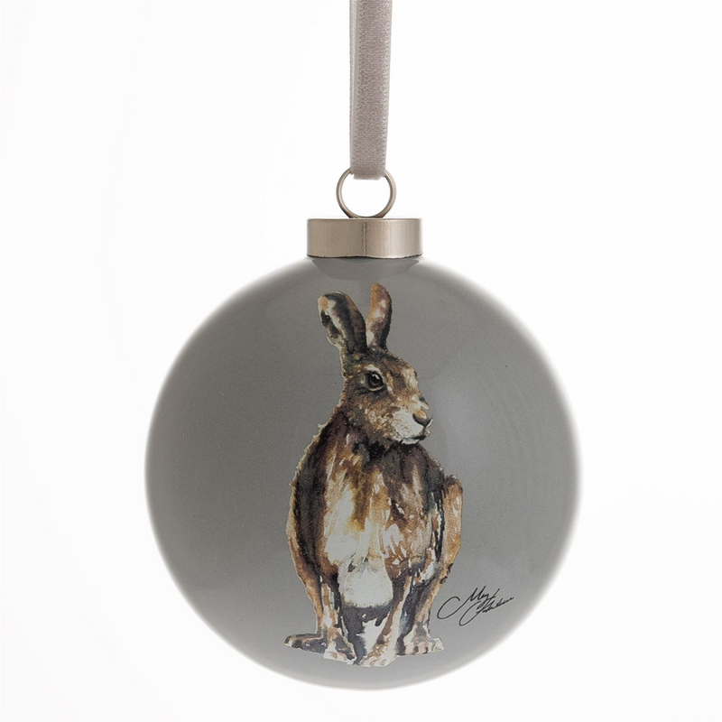 Meg Hawkins Hare Ceramic Bauble 8cm