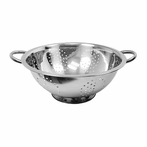 Stainless Steel Deep Colander Double Handles Kitchen Utensil Salad Strainer