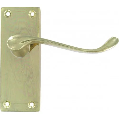 4" Vic Scroll Latch Handle Brassed
