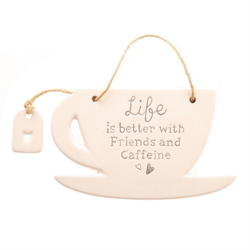 Love Life Teacup Hanging Plaque - Friends