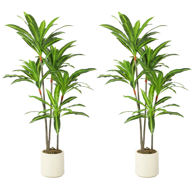 HOMCOM 150cm Lifelike Fake Tree, Artificial Dracaena Tree with Bendable Trunks, Green