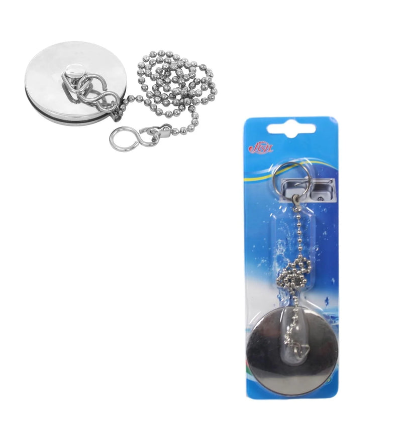 Chrome Metal Bathroom Bath Plug And Chain
