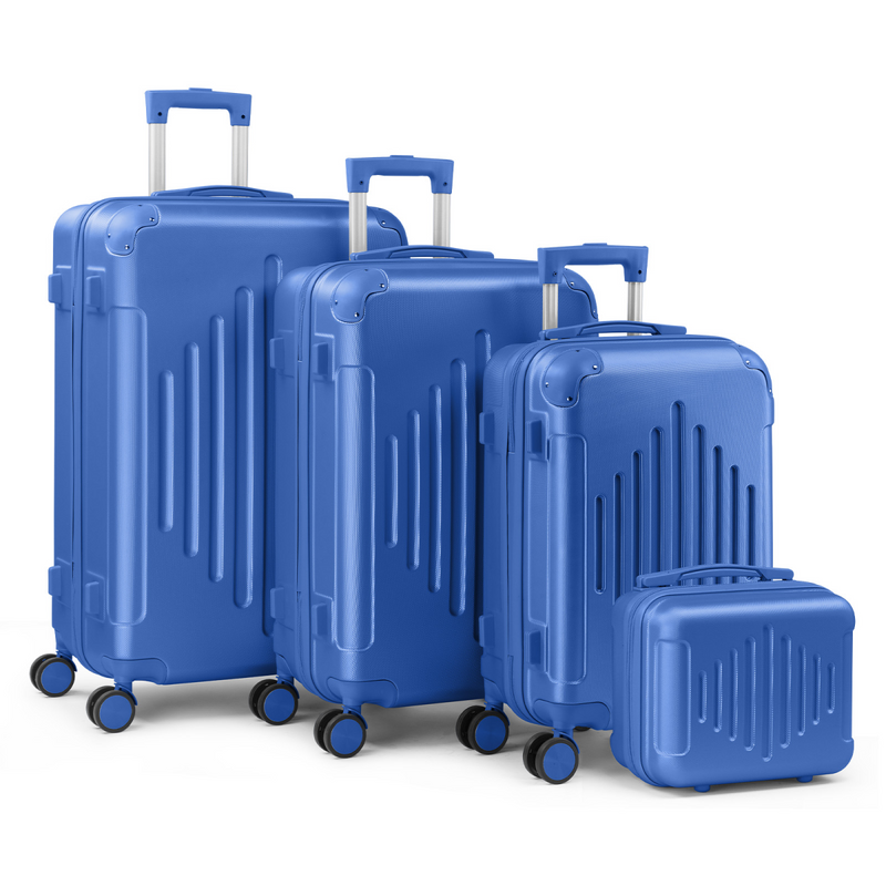 Premium ABS Luggage Set (4-Piece) with Non-TSA Locks – Deep Blue