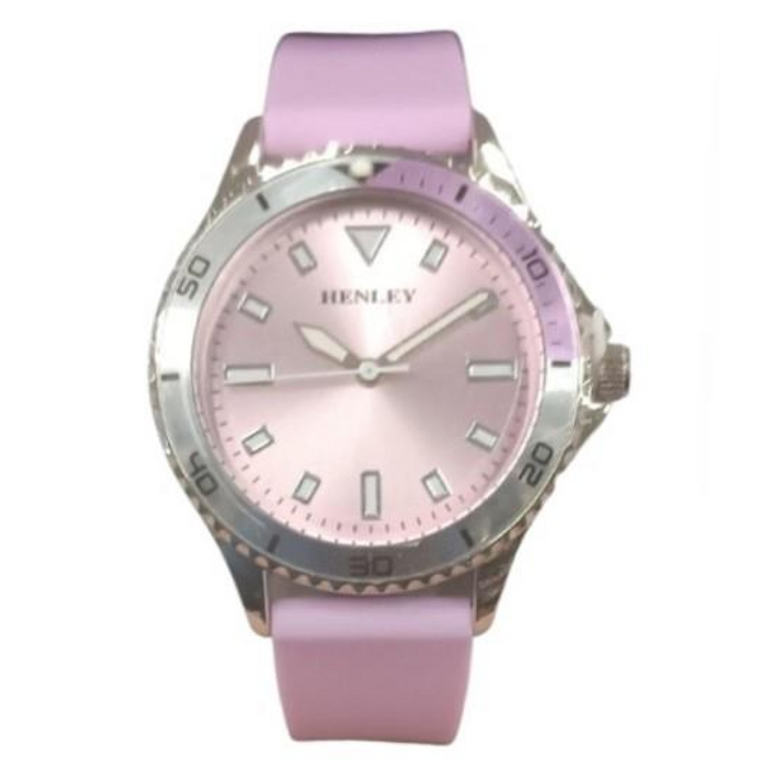 Henley Ladies Aluminium Top Ring Silicone Sports Watch Purple H06188.7