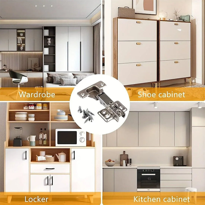 20Pcs Soft Close Hinge Hinges SCREW PACK Kitchen Cabinet Cupboard Door 35MM