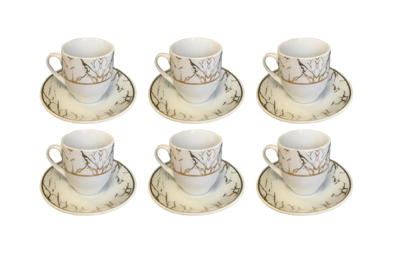 Coffee Espresso Cup Set With Saucers Set Of 12 Assorted Designs (Parcel Plus Rate)