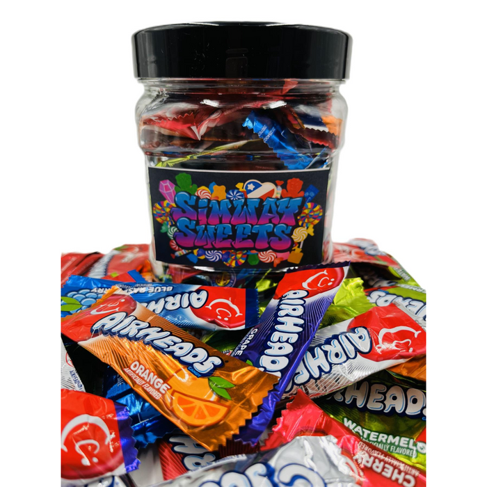 Simway Sweets Jar 720g - Mini Airheads - Individually Wrapped American Sweets - Approximately 56 Pieces