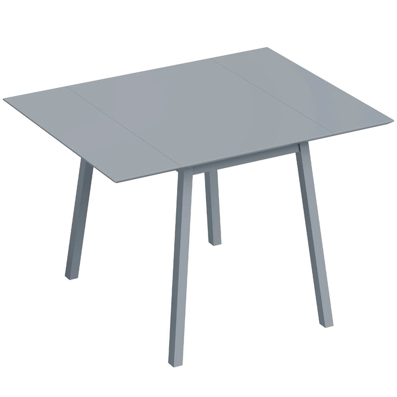 HOMCOM Solid Wood Folding Dining Table, Drop Leaf Table for 2-4 People,  Rectangle Kitchen Table