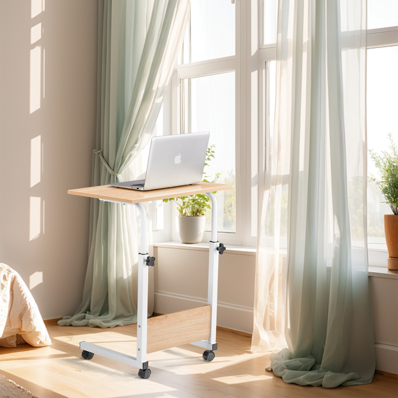 Adjustable Oak-Finish P2 Particle Board Computer Desk (60cm) - Versatile & Space-Saving