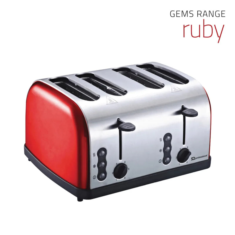 Sq Professional Gems Legacy 4 Slice Toaster 1500W Ruby