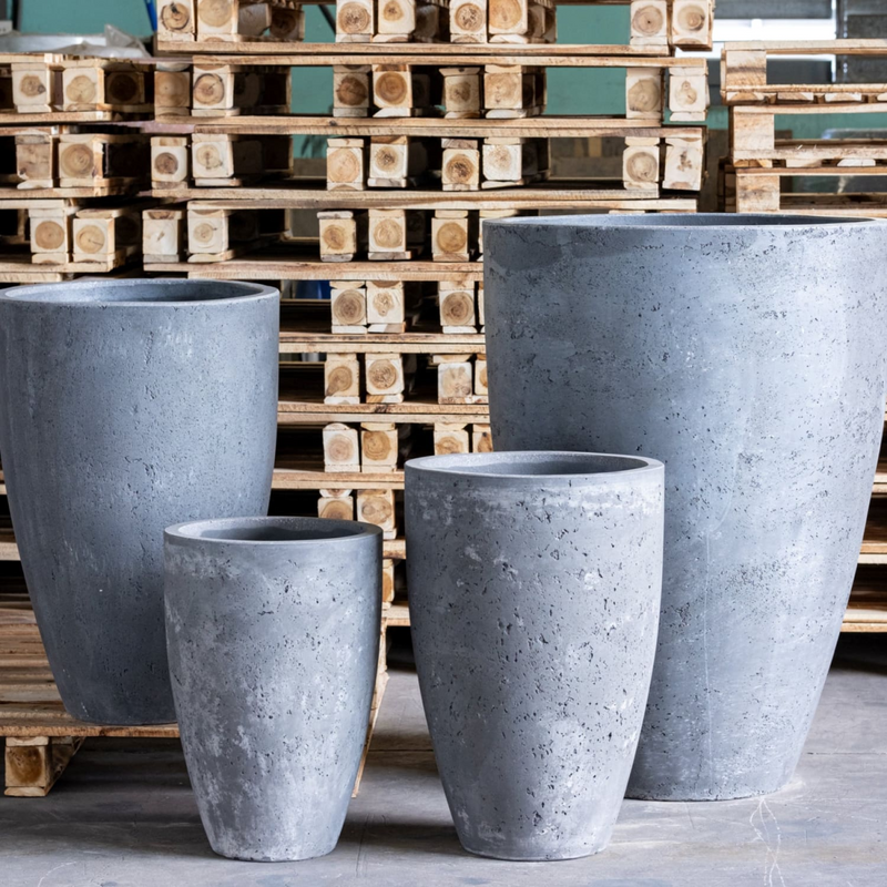 Vessara | Onyx Dusk – 68cm Extra Large Concrete Tall Vase Planter – 61L Round Plant Pot