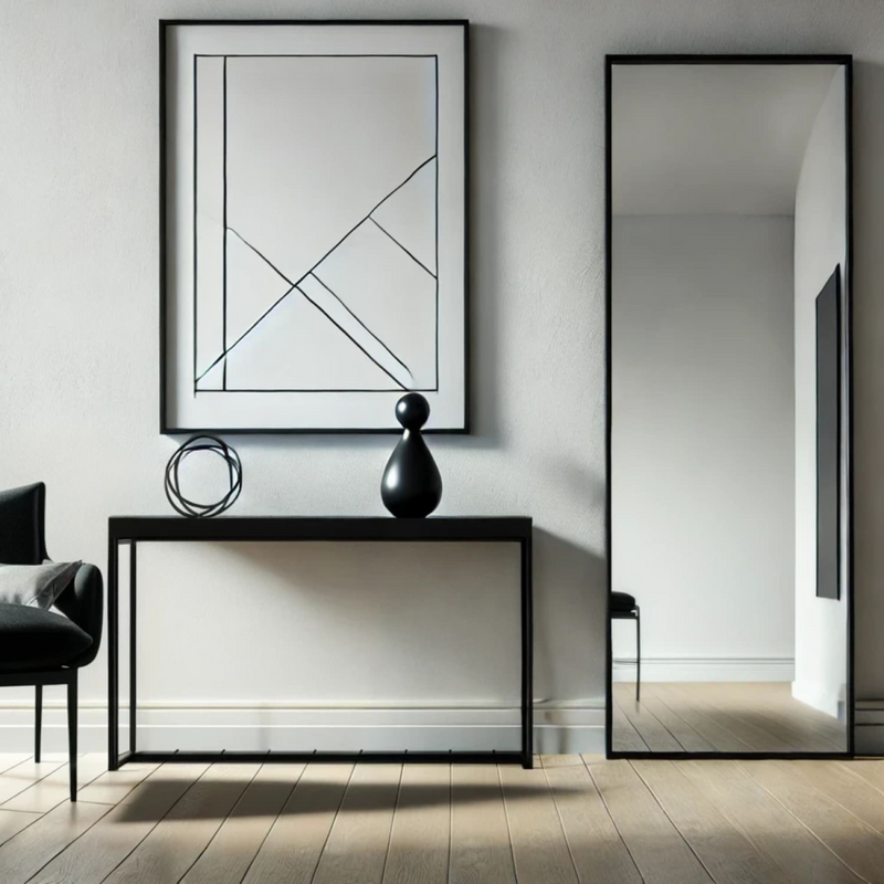 Takara - Full Length Black Metal Rectangle Mirror - 160cm x 60cm