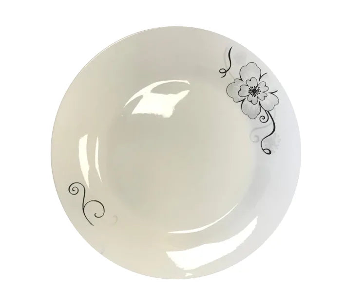 Dining Dinner Plate White Floral Design (Parcel Plus Rate)