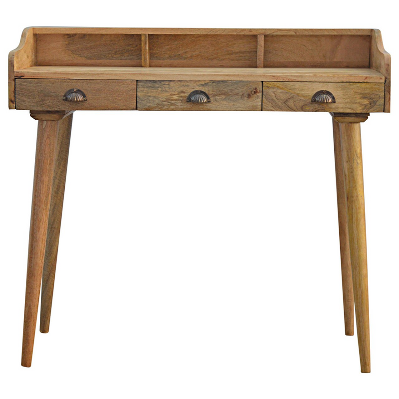 Artisan Furniture Solid Wood Gallery Back Shell Writing Desk