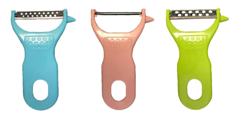 Plastic Kitchen Vegetable Peeler And Grater Set Pack Of 3 Assorted Colours