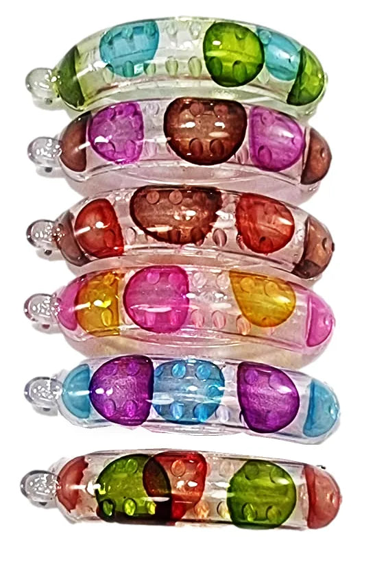 Plastic Hair Clip Dotted Design Assorted Colours