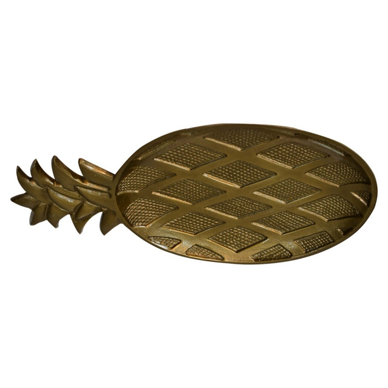 Artisan Furniture Antique Pineapple Dish, Brass Finish
