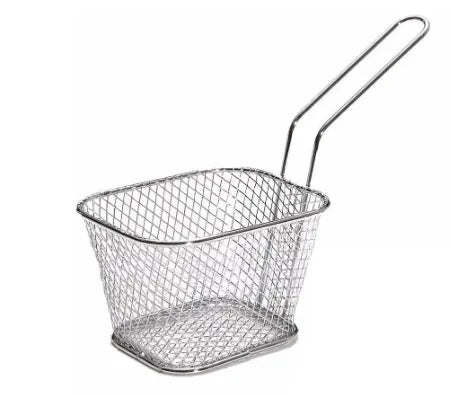 Mini Square Metal French Fries Chips Serving Mesh Basket