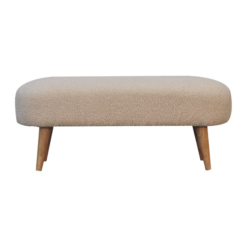Artisan Furniture Solid Wood Boucle Hallway Bench