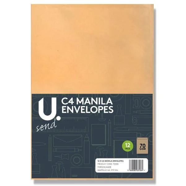 12 Pack Manila C4 Envelopes Office Supplies Home Use Envelopes