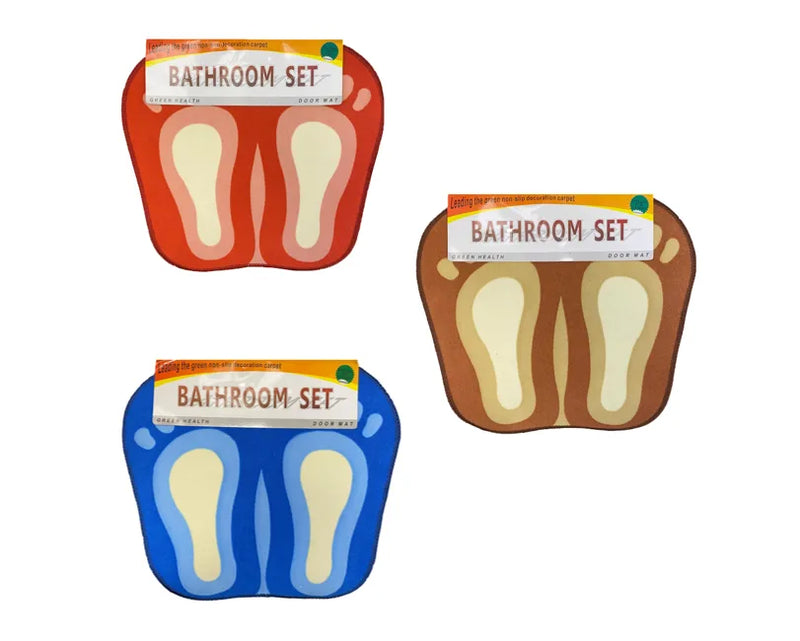 Bathroom Bath Door Mat With Feet Design Assorted Colours