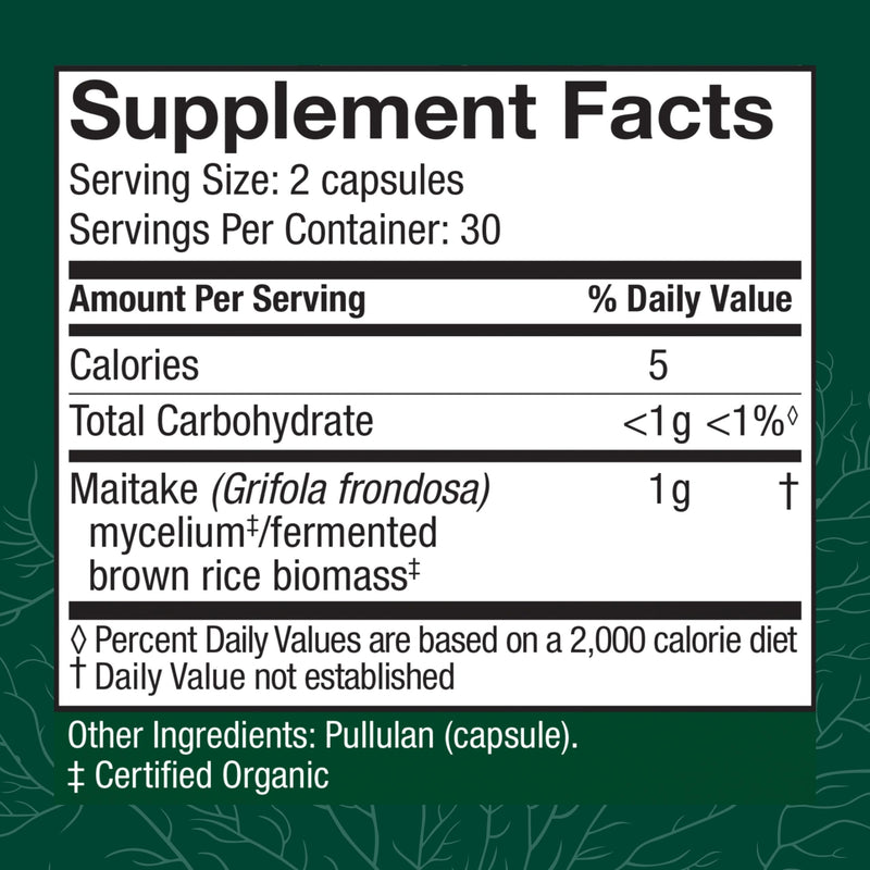 Host Defense Maitake Capsules – Immune & Cellular Health (60 Capsules, 30 Servings)