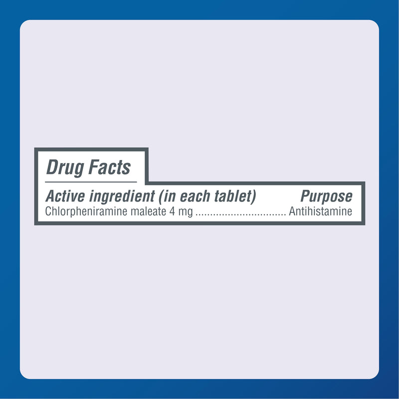 MAJOR 4 Hour Allergy Tablets – Chlorpheniramine 4 mg, 1000 Count