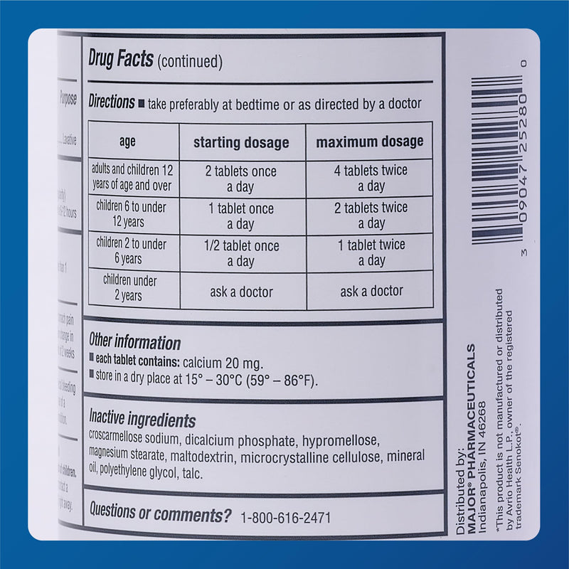 MAJOR Senna 8.6 mg Natural Vegetable Laxative Tablets - 1000-Count (3-Pack)
