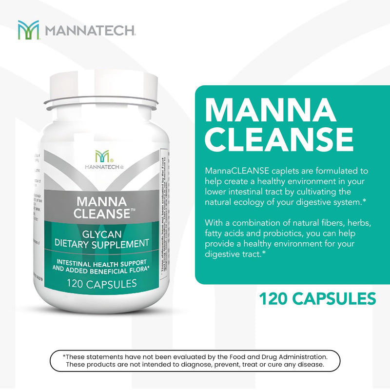 Mannatech Digestive Enzymes & Probiotics - Ambrotose Aloe Vera Power | MannaCleanse 120 Capsules
