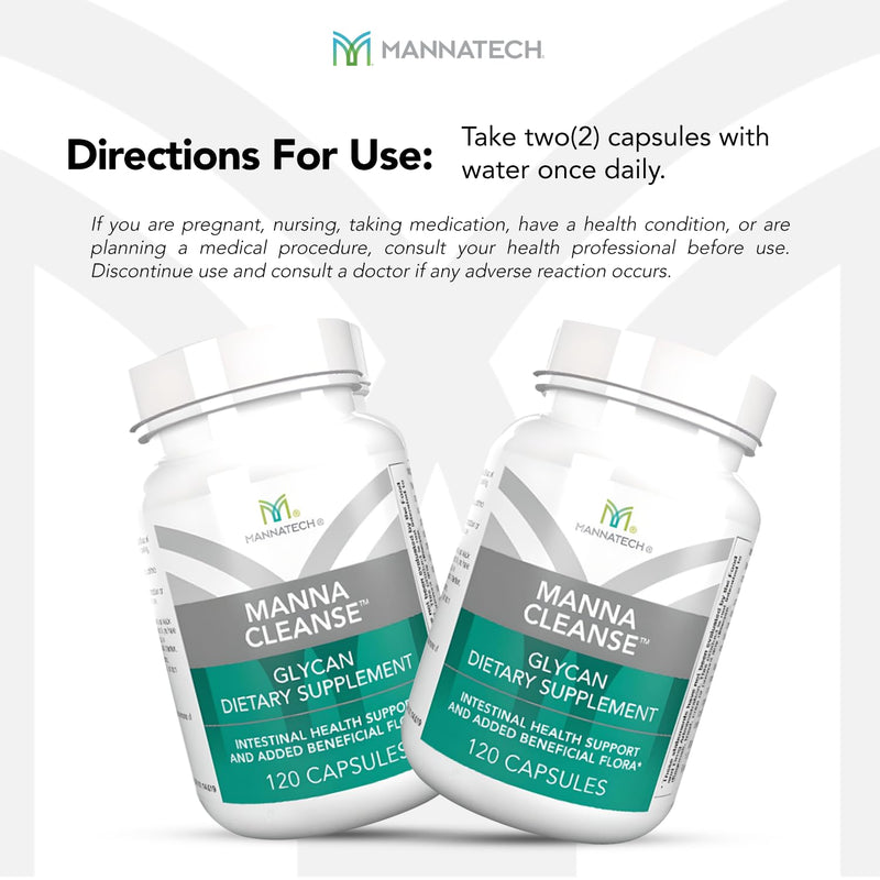 Mannatech Digestive Enzymes & Probiotics - Ambrotose Aloe Vera Power | MannaCleanse 120 Capsules