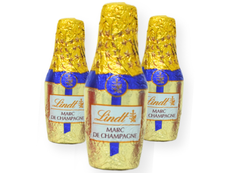 Lindt Marc de Champagne Liqueur filled Dark Chocolate Bottles