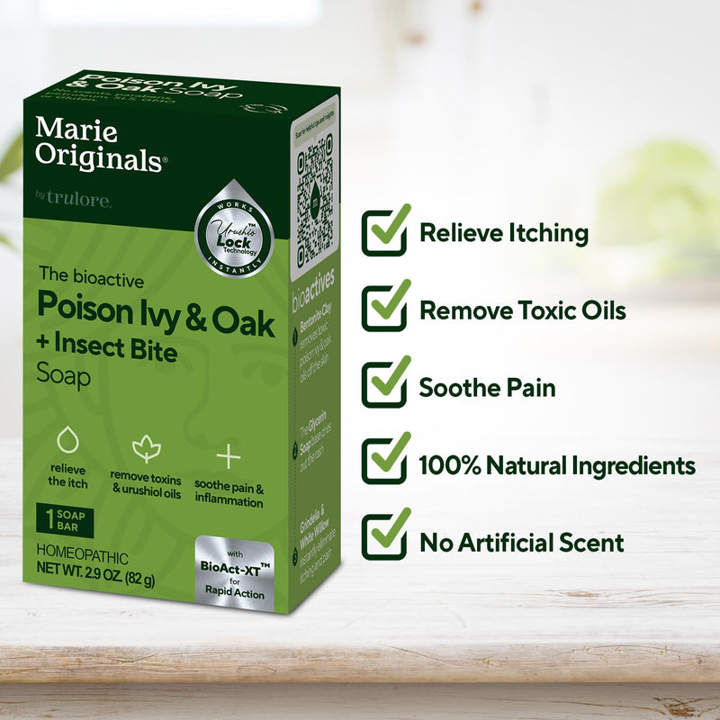 Marie Originals Poison Ivy Soap Bar | All-Natural Anti-Itch Cleanser for Poison Ivy, Oak & Sumac (2.9 oz, 6 bars)