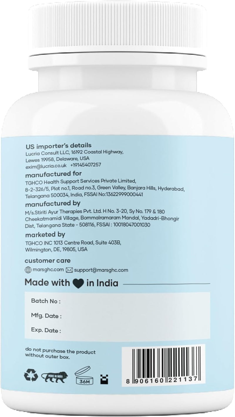 Mars Sea Moss Caps Surge Natural (60N) – 84 Minerals, Black Seed Oil & Vitamin D3 | Pack of 1