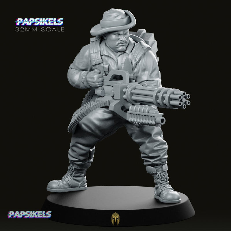 Marshall Roberts with Midigun Miniature Sci-Fi Mercenary Hero