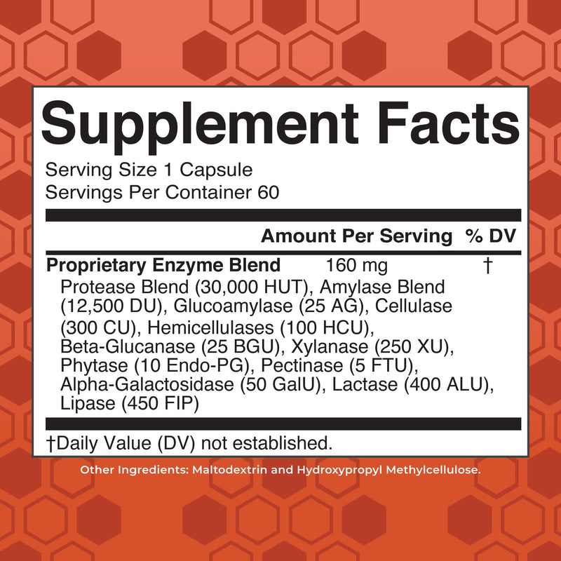 MaryRuth Organics Gluten Enzymes Capsules | Gluten Digestion & Gut Health | Vegan, Gluten Free | 60 Count
