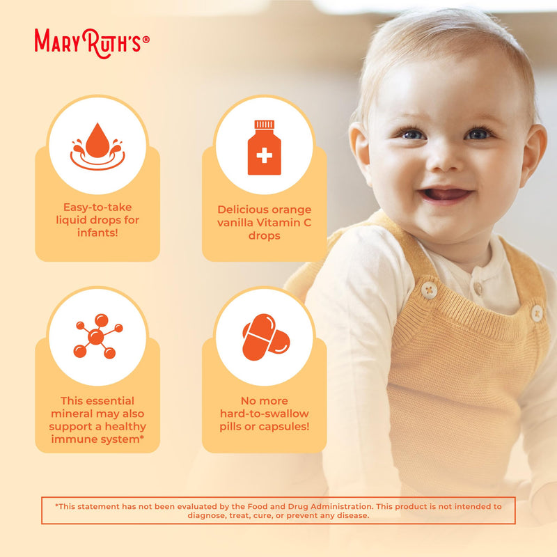 MaryRuth Organics Infant Vitamin C Drops – 2 oz | USDA Organic, Vegan, Non-GMO