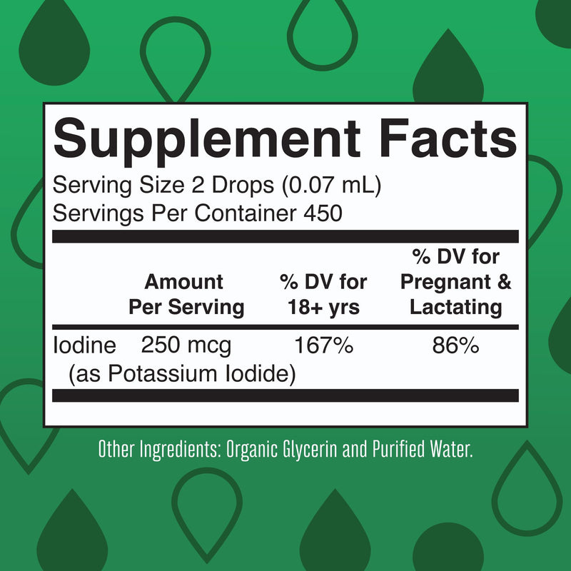 MaryRuth Organics Iodine Liquid Drops | Potassium Iodide, 1oz, 450 Servings, 1-Year Supply | Thyroid Health, USDA Organic, Vegan, Non-GMO, Gluten Free