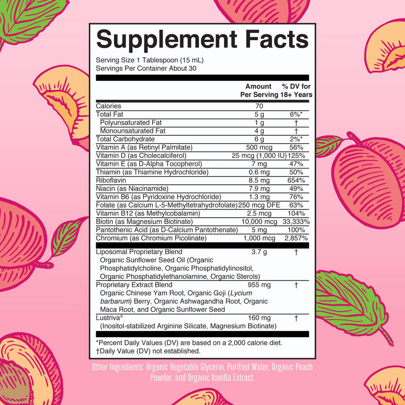 MaryRuth Organics Lustriva Hair Growth Liposomal Multivitamin | Biotin 10000 mcg