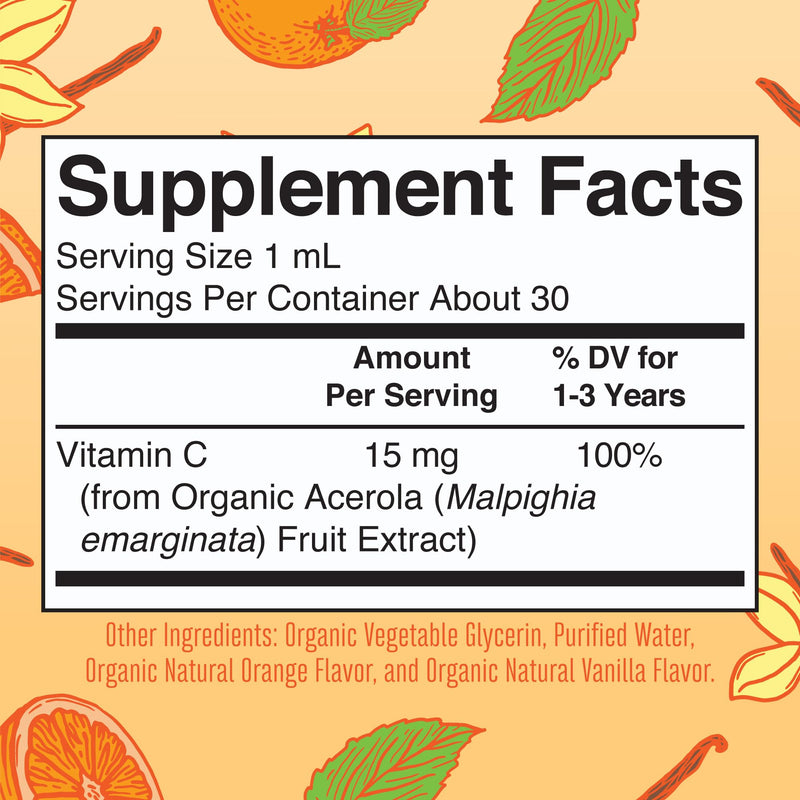 MaryRuth Organics Toddler Vitamin C Drops | USDA Organic Vitamin C for Ages 1-3 | Immune Support & Overall Health | Vegan | Non-GMO | Gluten Free | 30 Servings