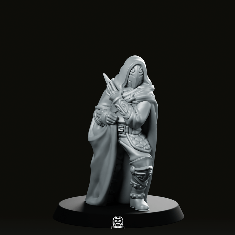 Masked Assassin Miniature Hooded Stealth Rogue Dagger