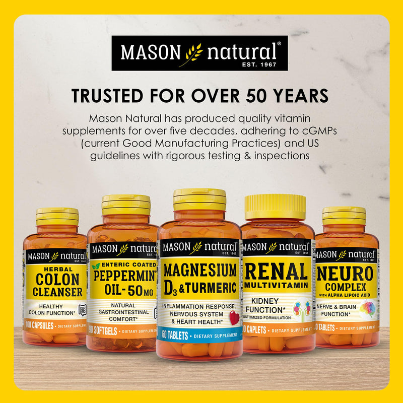 Mason Natural Korean Ginseng 1,000 mg – Energy, Endurance & Vitality (60 Tablets)