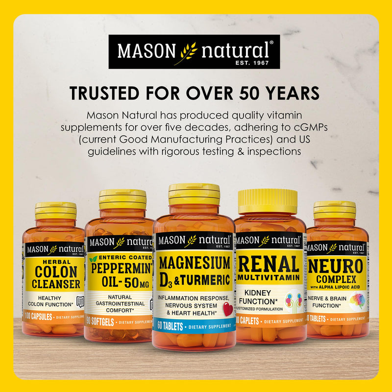 Mason Natural Vitamin K2 + D3 100 mcg / 25 mcg with Calcium | 100 Day Supply | Bone & Muscle Support