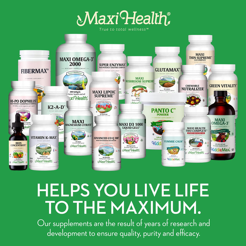 Maxi Health Kosher Vitamin D3 2000IU - 180 Liquid Gel | Immune Support & Bone Health