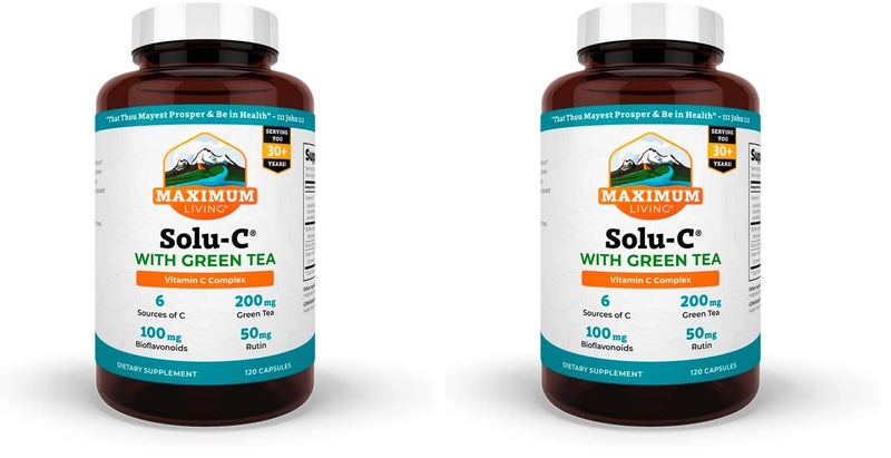 Maximum Living Solu-C with Green Tea, 120 Capsules (Pack of 2)