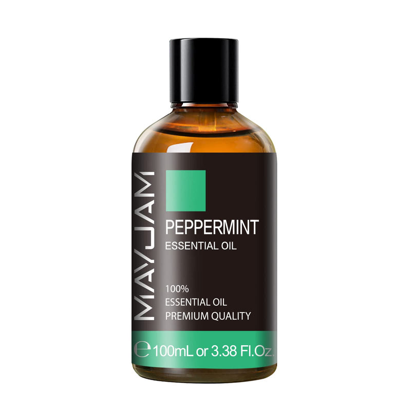 MAYJAM Peppermint Essential Oil - 3.38 fl oz | Premium Pure for Diffusers, Soap & Candles