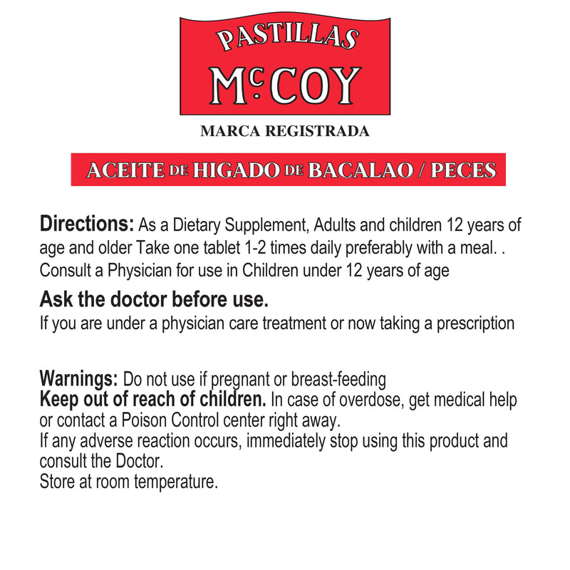 Mccoy Cod/Fish Liver Oil Extract Tablets 40